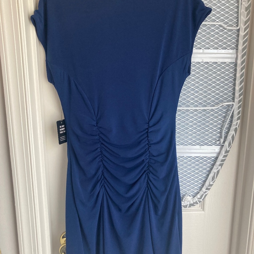 Misses Express Fit & Flare Dress Blue Small NWT